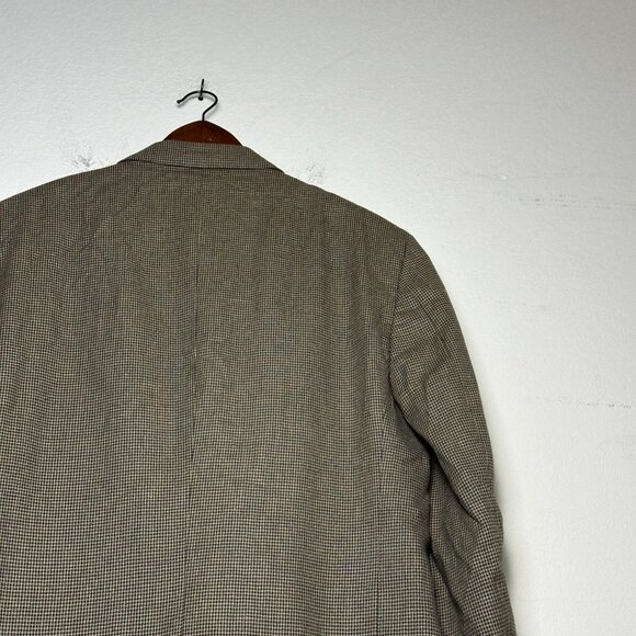 Joseph Abboud Silk Wool Houndstooth Blazer Sport Coat Jacket Men 42L Tan Brown - Picture 15 of 16